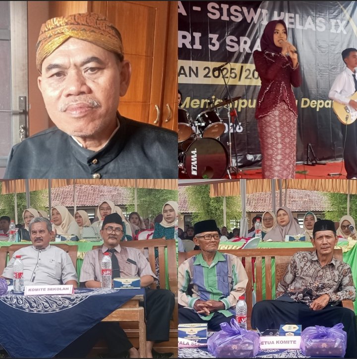 Orang Tua Gelar Pelepasan 215 Siswa SMPN 3 Sragi, Kepala Sekolah Arifin: Jadikan Momen Syukur dan Awal Meraih Masa Depan