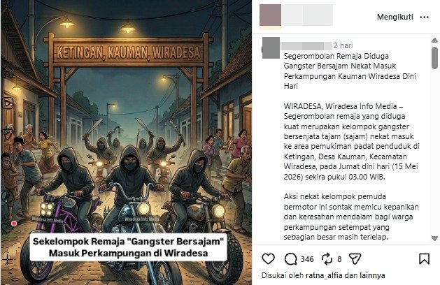 Viral Konvoi Pemuda Bersenjata di “Gili Tengah” Wiradesa, Polsek Gerakkan Patroli Preman & Koordinasi Desa