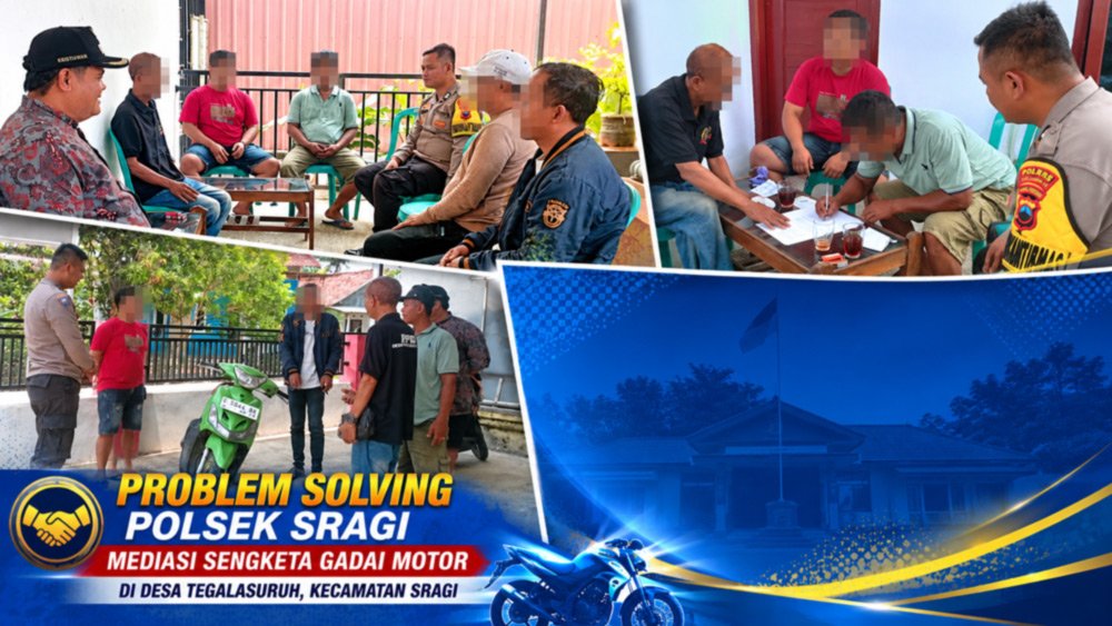 Polsek Sragi Mediasi Sengketa Gadai Motor di Tegalasuruh, Kedua Pihak Sepakat Berdamai
