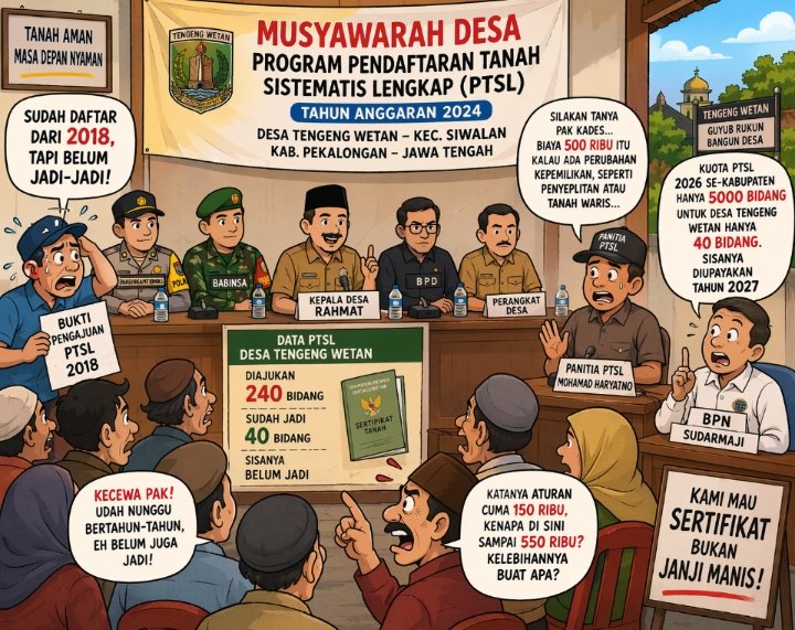 Warga Tengeng Wetan “Ngabuburit Sertifikat”, Musdes PTSL Bikin Kepala Garuk-Garuk: Sudah Daftar, Kok Belum Jadi ?