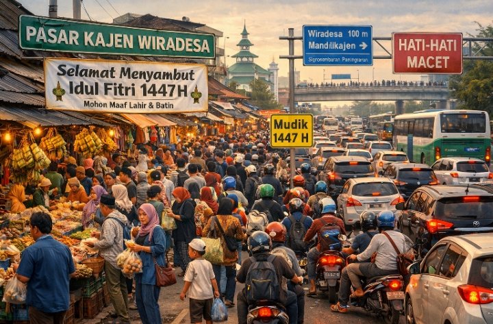 Jelang Idul Fitri 1447 H, Aktivitas Pasar Membludak, Lalu Lintas di Sejumlah Titik Mulai Padat