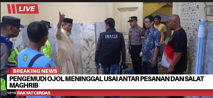 Pengemudi Ojol Meninggal Usai Antar Pesanan dan Salat Maghrib di Ponpes Karangsari