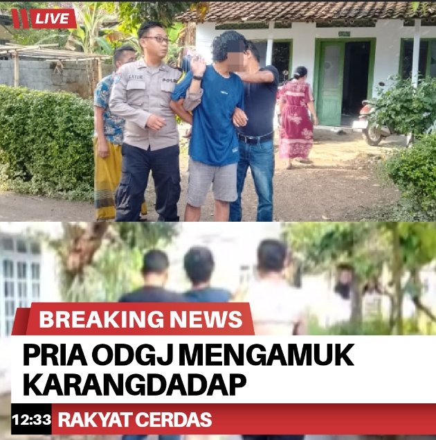 Pria Diduga ODGJ Mengamuk di Karangdadap, Polisi dan Warga Bergerak Cepat Lakukan Penanganan Humanis