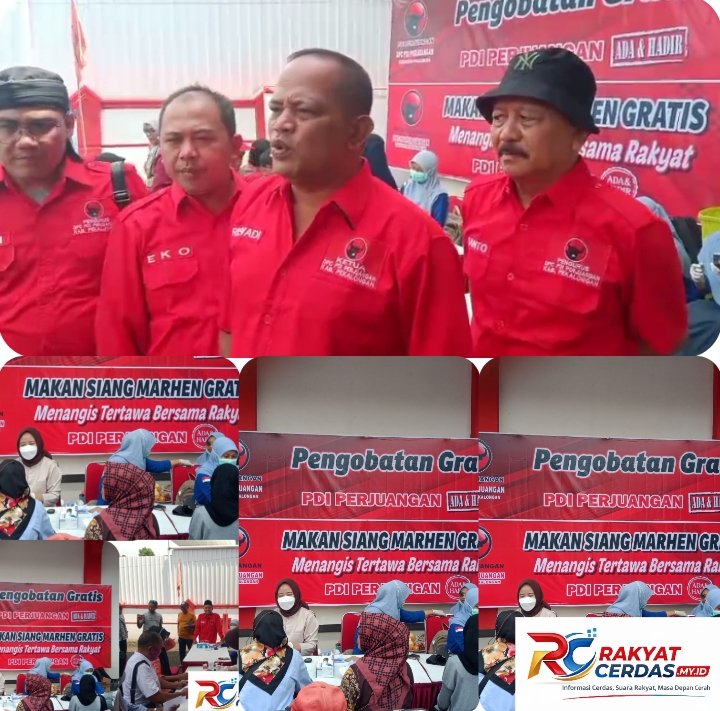 Ratusan Warga Serbu Kantor DPC PDI Perjuangan Pekalongan, Ikuti Pengobatan Gratis dan Makan Siang Bersama