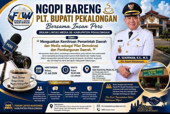 Forum Lintas Wartawan Kabupaten Pekalongan Siapkan "Ngopi Bareng" Plt. Bupati, Perkuat Sinergi Pemerintah dan Media Demi Transparansi Publik