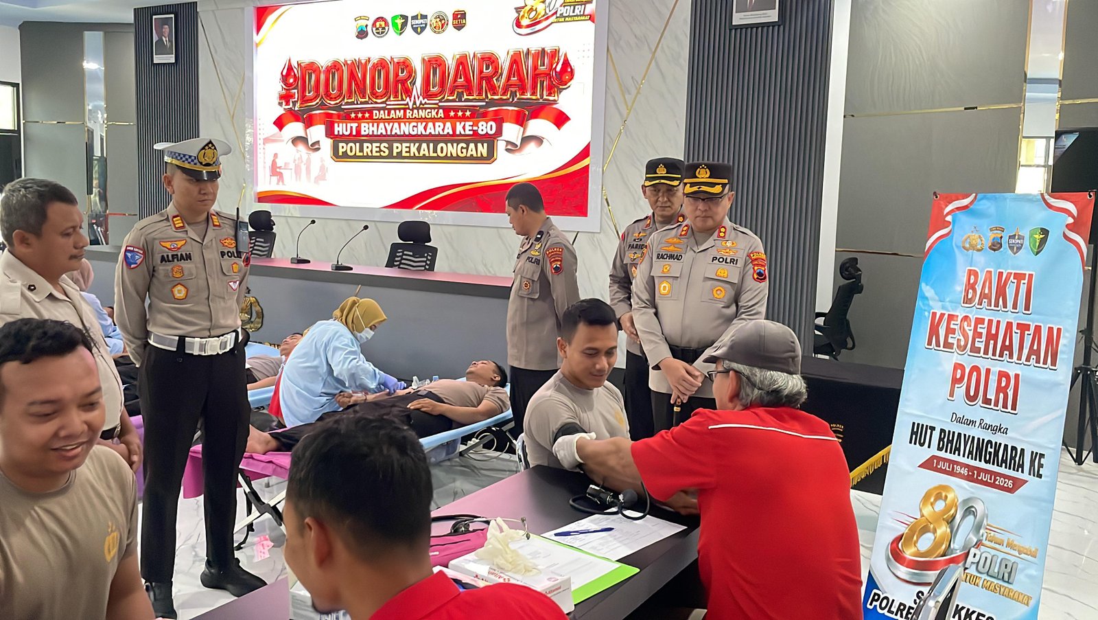 Hari Bhayangkara ke-80, Polres Pekalongan Wujudkan Kepedulian Sosial Melalui Aksi Donor Darah Bersama Lintas Instansi