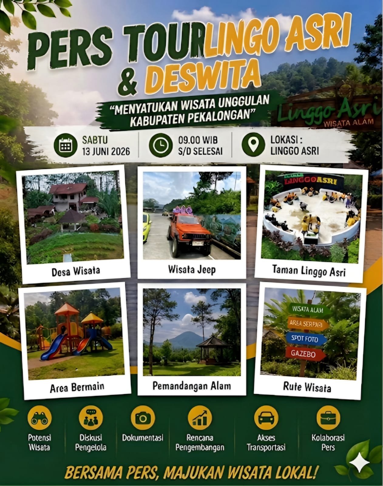 Pers Tour Linggo Asri & Deswita 2026, Sinergi Media dan Desa Wisata Dorong Kebangkitan Pariwisata Kabupaten Pekalongan