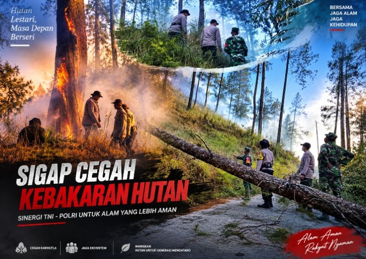 Gotong Royong di Lereng Perbukitan, TNI-Polri dan Warga Sukses Padamkan Kebakaran Hutan Pinus Petungkriyono