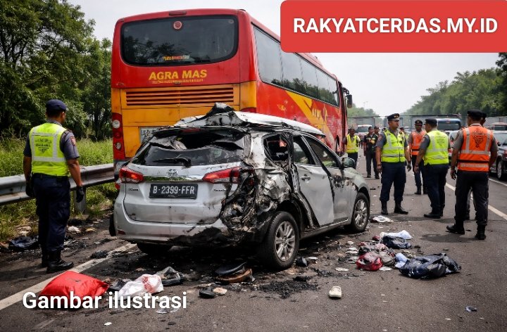 Tragedi Maut di Tol KM 290, Calya Hantam Bus Parkir, 5 Penumpang Tewas Seketika