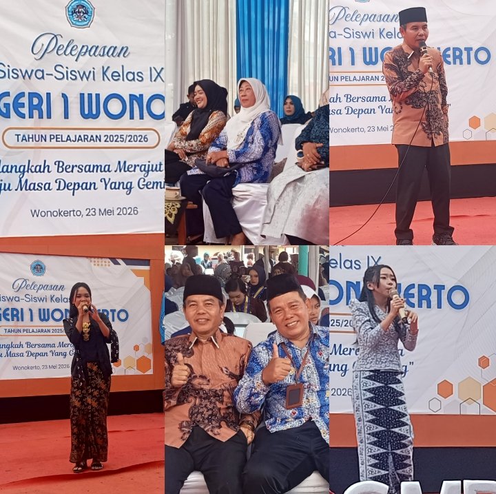 Pelepasan Siswa SMPN 1 Wonokerto Berlangsung Penuh Haru dan Semangat, Kadindik Lepas Simbol Merpati Cita-Cita
