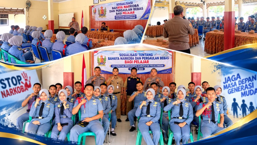 Polsek Wiradesa Sosialisasikan Bahaya Narkoba di SMK Wira Bahari Wonokerto