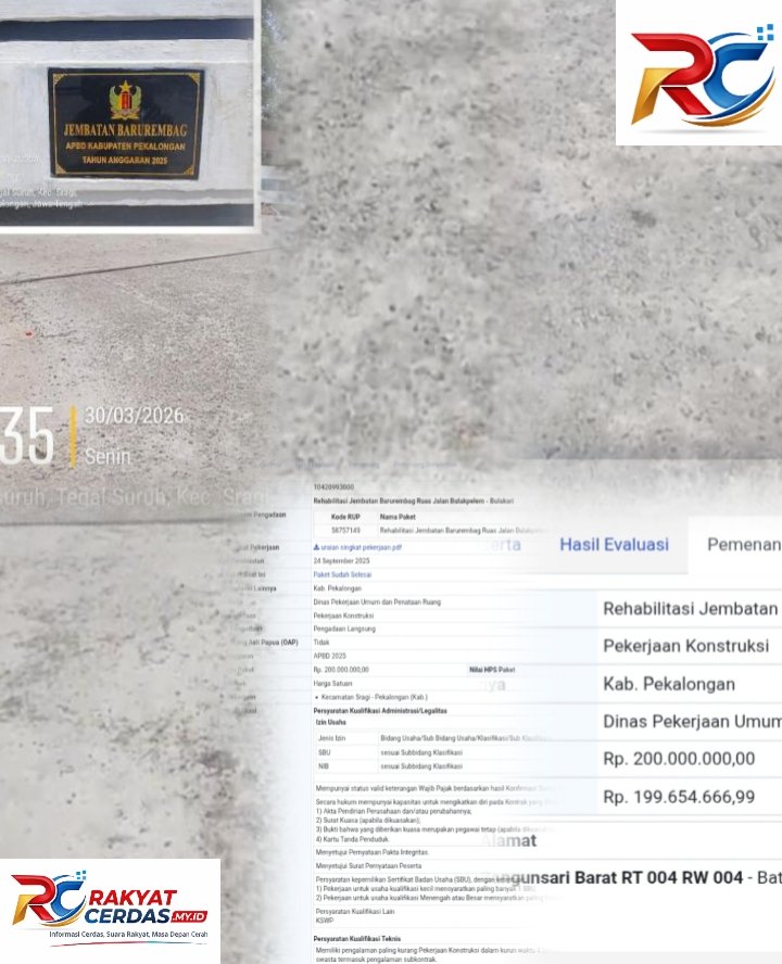Jembatan Barurembag Disorot: Baru Dikerjakan, Beton Sudah Rusak – Pengadaan Minim Peserta Picu Dugaan Kejanggalan